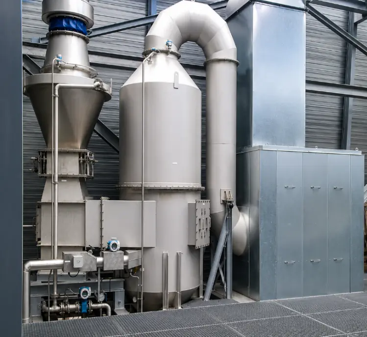 Sorbent injection and baghouse capture — no liquid recirculation